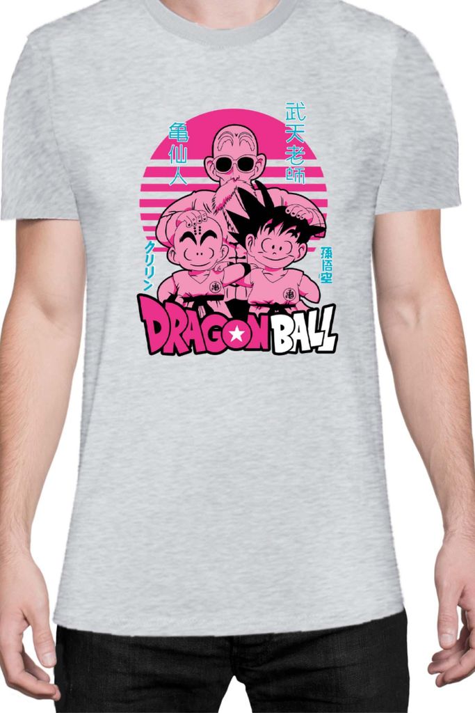 Herren T-Shirt Japan Manga Anime Comics Animation Dragon Anime Manga Ball Trio, Man L / Grau