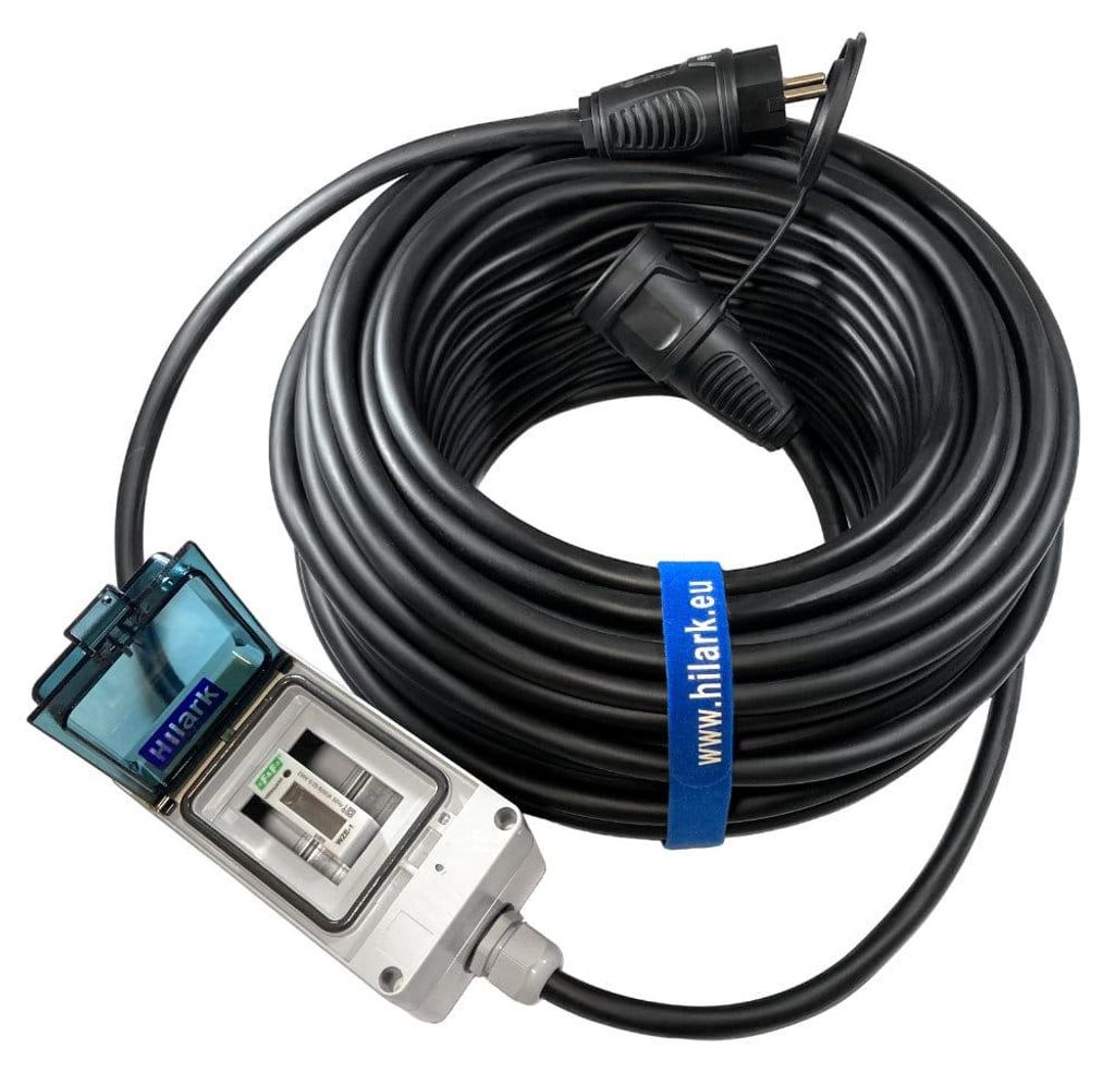 Verlängerungskabel mit Energiezähler Gummi H07RN-F 3x2,5mm² 25m