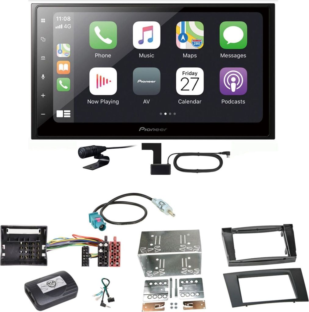 Pioneer SPH-DA250DAB Bluetooth Digitalradio Einbauset für Mercedes W211 CLS W219