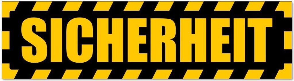 Kiwistar - Autoaufkleber - Gelb - Schwarz - 20 x 5,3 cm - Sicherheit Security gestreift - Hinweis Aufkleber Sticker für Auto, Kfz, Fahrrad, PKW, LKW