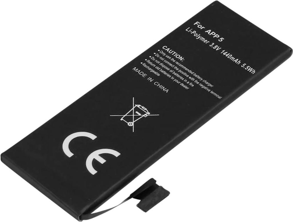 Avizar, Akku iPhone 5 3,8 V 1440 mAh Li-Polymer, Schwarz