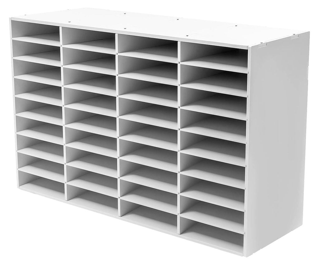 Schreibtisch Organizer mit 36 Fächern aus Holz, stapelbare Aktenablage für A4, Aufbewahrungssystem für den Schreibtisch