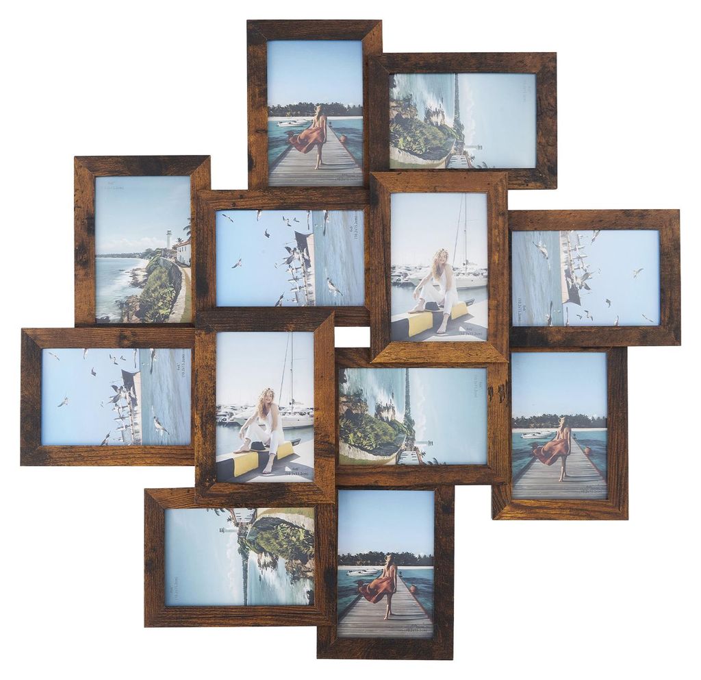 Bilderrahmen Set 12 Stück 13x18 cm Holz schwarz Collage Produktbild 
