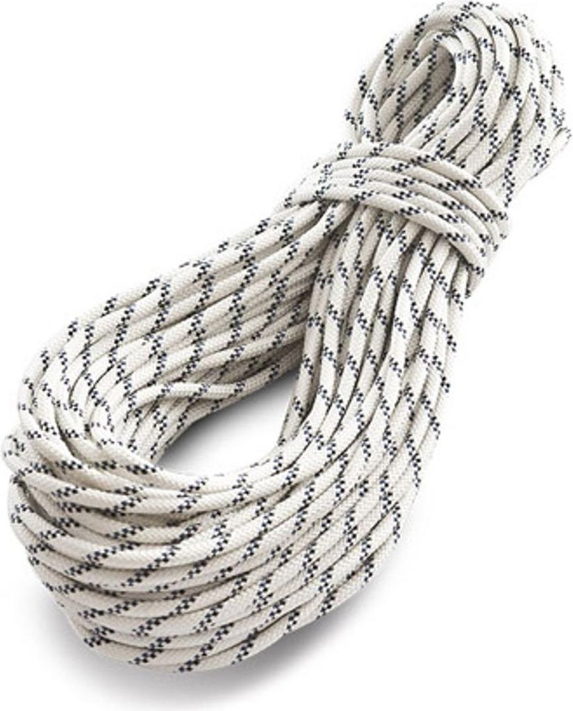 Statikseil PRO WORK 105 von Tendon; weiß mit schwarzem Muster; geeignet für Klettern.