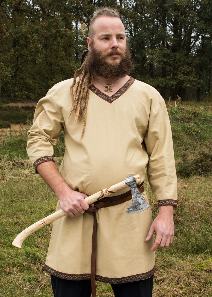 Wikinger Tunika aus Baumwolle, beige : XL Größe: XL Produktbild 