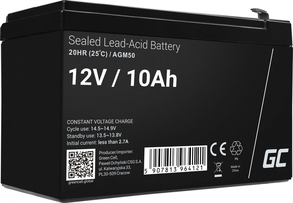 Batteria Green Cell Agm Vrla 12V 10Ah senza manutenzione Zdjęcie produktu 