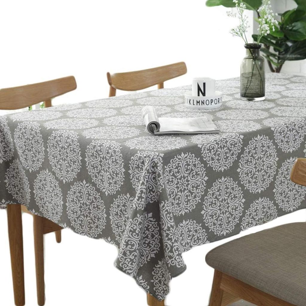 Grey Retro Tischdecke Rechteckige Tischdecken Baumwolle Produktbild 