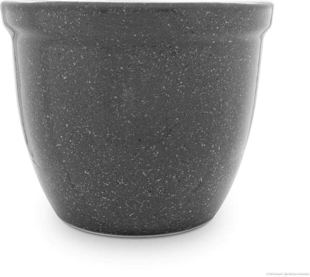 KERAZO Keramik XL Blumentopf Pflanzkübel Pflanztopf Venus 50x43 cm robust, dickwandig, frostfest, Farbe: GRAU-GRANIT