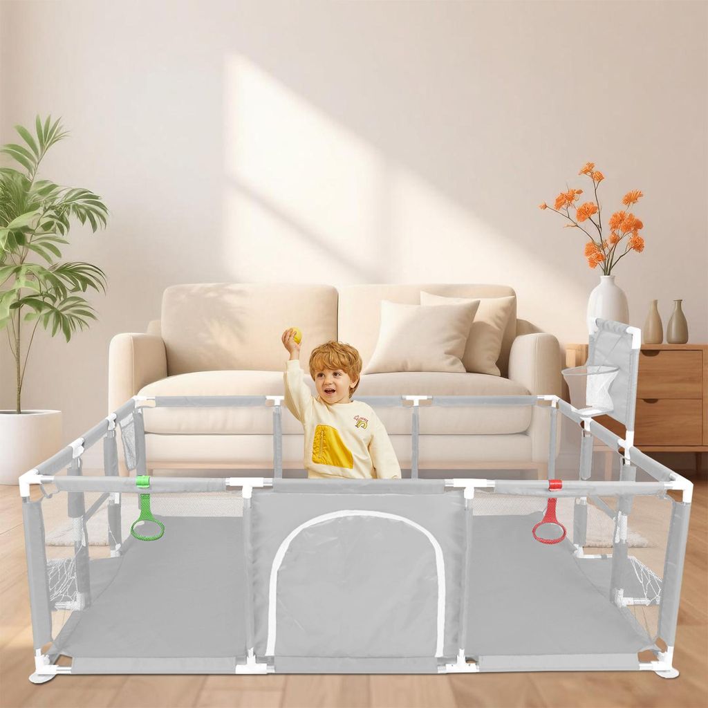 Parc Bébé Aire de jeux de sécurité pour enfants avec maille Image du produit 