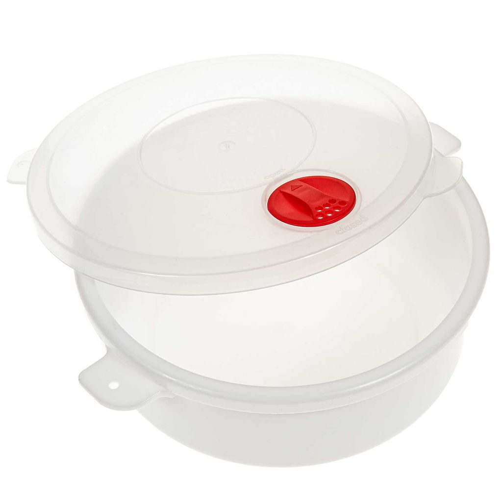 Tredoni Mikrowellen-Topf 2 Liter – Mit Belüftetem Deckel, BPA-frei, Zum Kochen & Dampfgaren