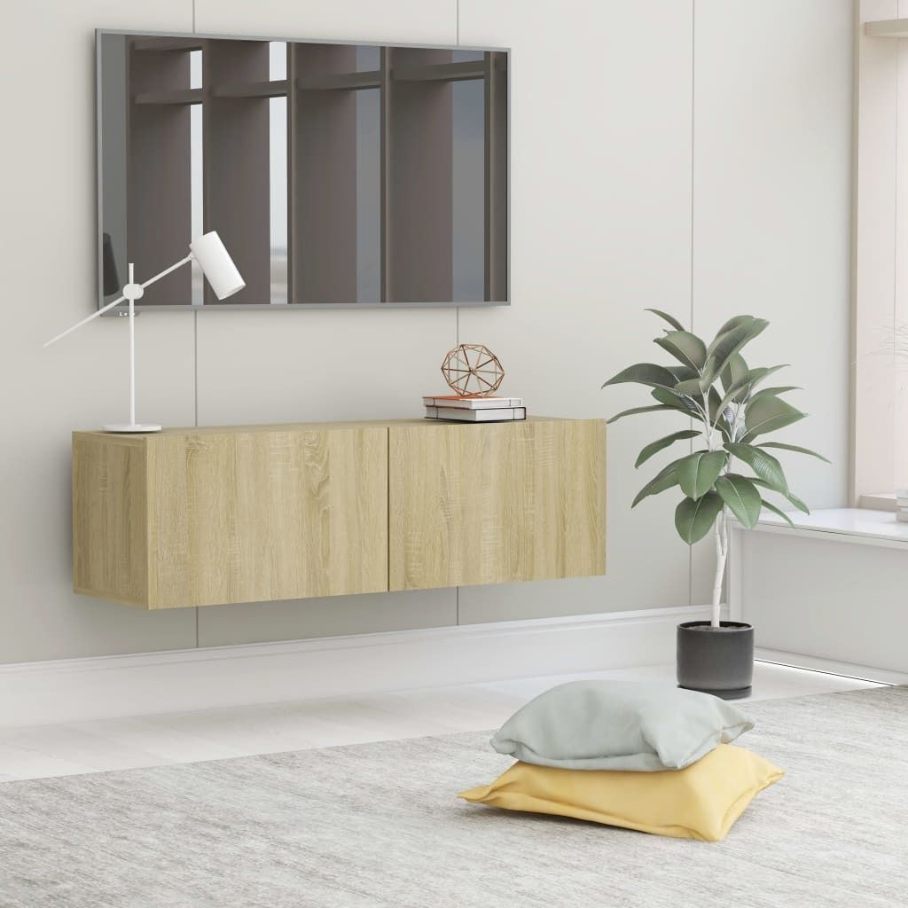 The Living Store TV-Schrank Sonoma-Eiche 100x30x30 cm Holzwerkstoff