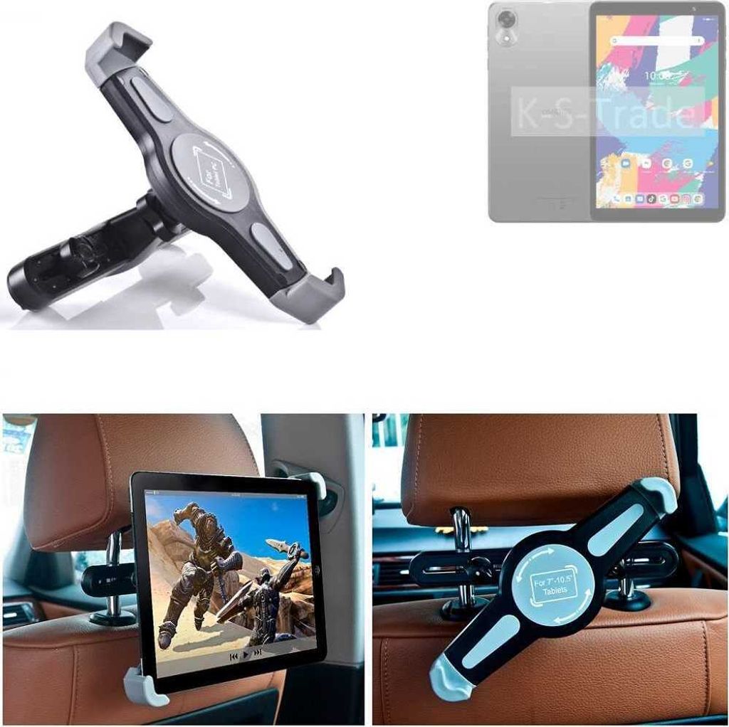 K-S-Trade Tablethalterung kompatibel mit UMIDIGI G1 Tab Mini KFZ Kopfstützen Halterung 360° Auto Sitzhalterung Headrest Holder Halter Tablet PC