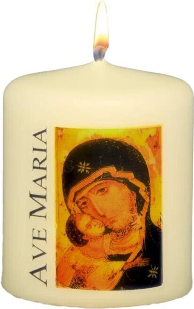 Marienkerze "Madonna mit Kind" Elfenbein 60 x Ø 50 mm, 1 Stück
