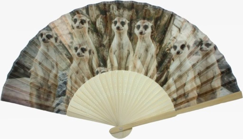 Fächer Erdmännchen, 21 x 38 cm, Tier Tiere, Fasching Produktbild 