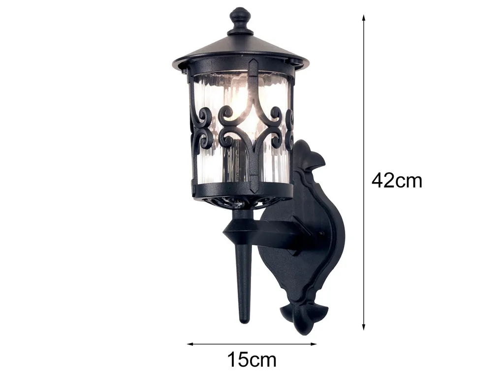 Applique de jardin Hereford noire en aluminium IP44 Elstead E27 - 10