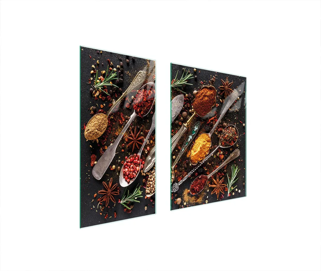 Tagliere Vetro Ardesia Spezie Coprifornelli 75x52 Protezione Piano