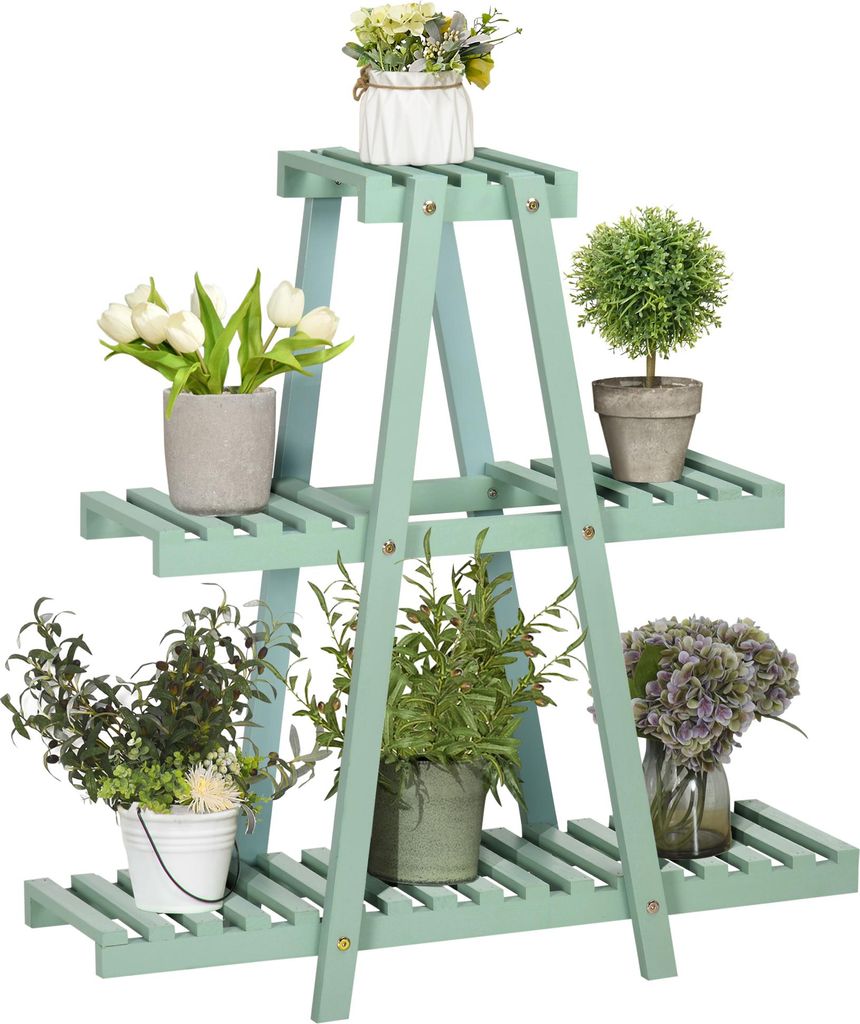 Outsunny Pflanzentreppe, Blumenregal mit 3 Stufen für 6 Produktbild 