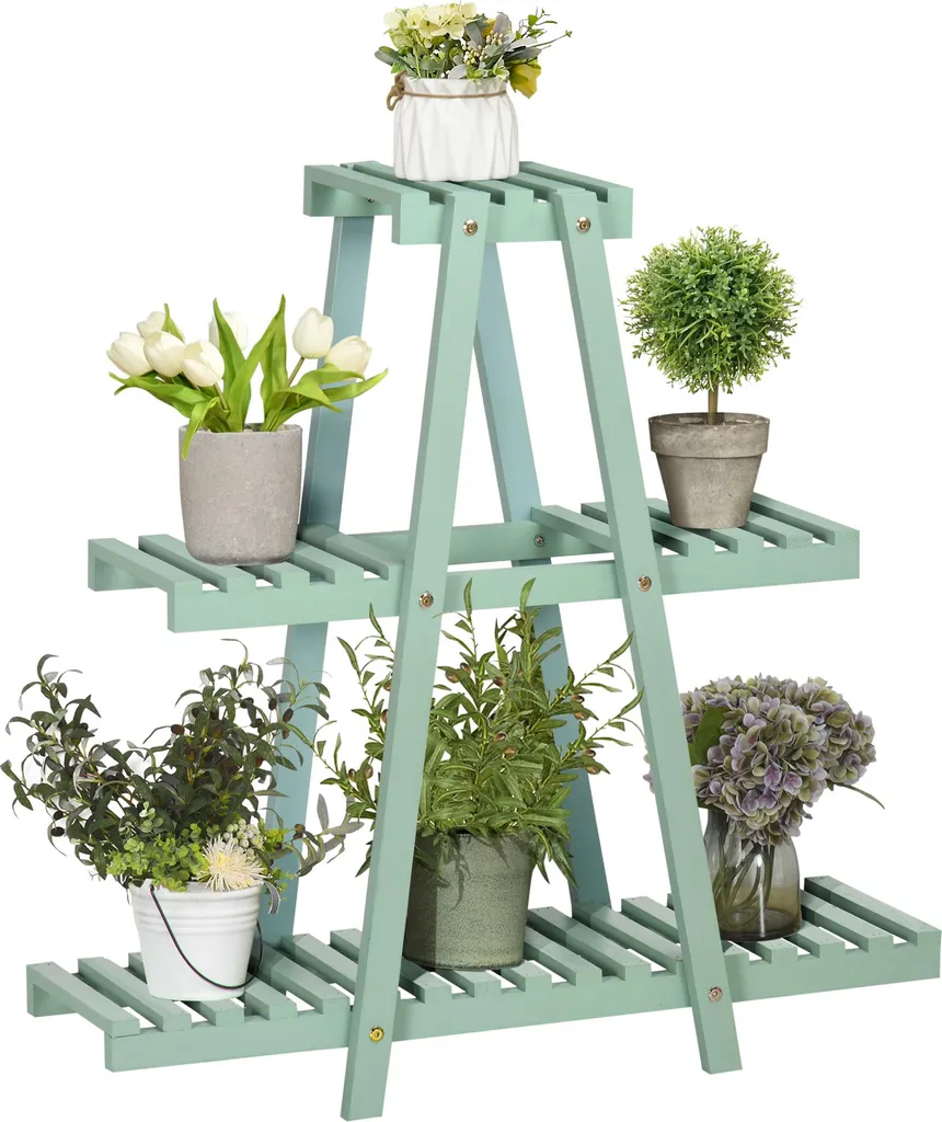 Étagère à fleurs bois 3 rangements pour organiser votre terrasse