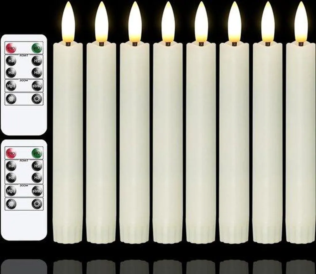 Lot de 8 Guirlandes lumineuses LED 16cm sans flamme avec télécommande