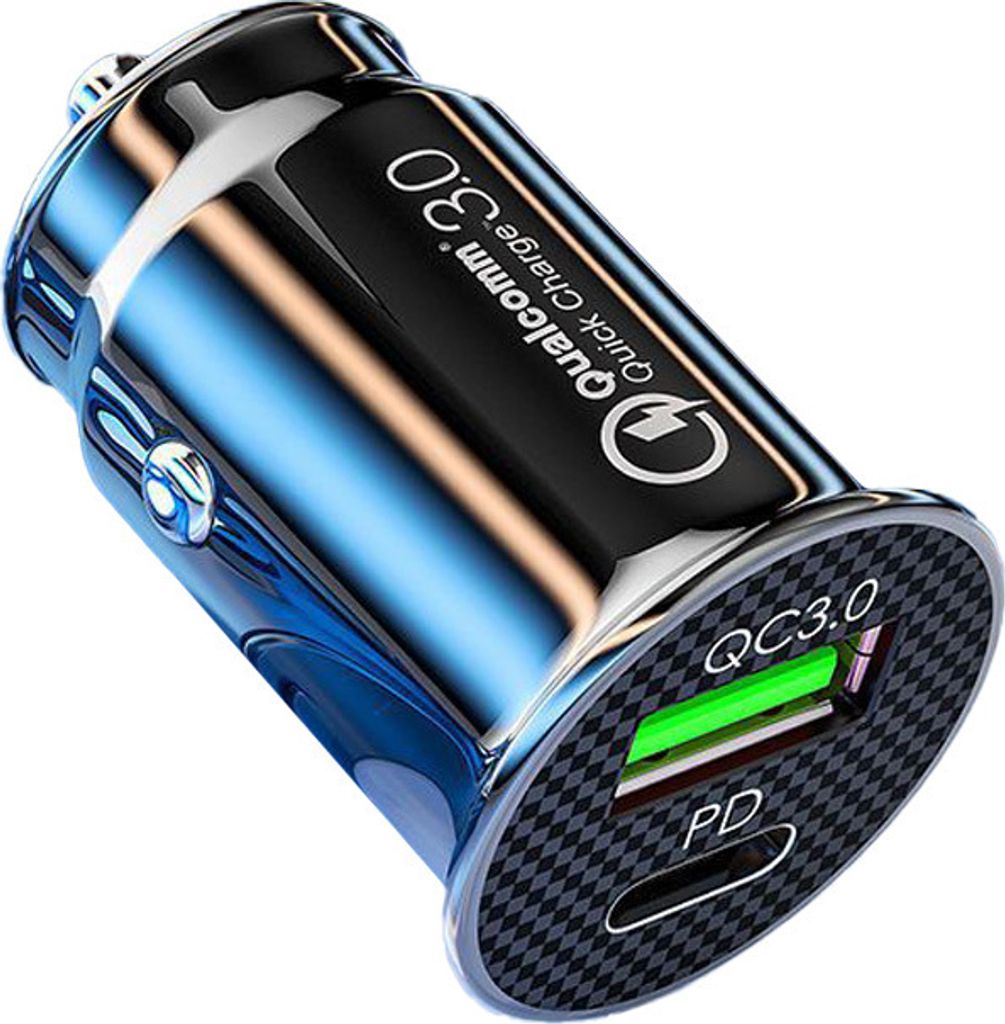 MMOBIEL Auto Ladegerät USB-C und USB-A - 36W Zigarettenanzünder KFZ Adapter Mini - Schwarz