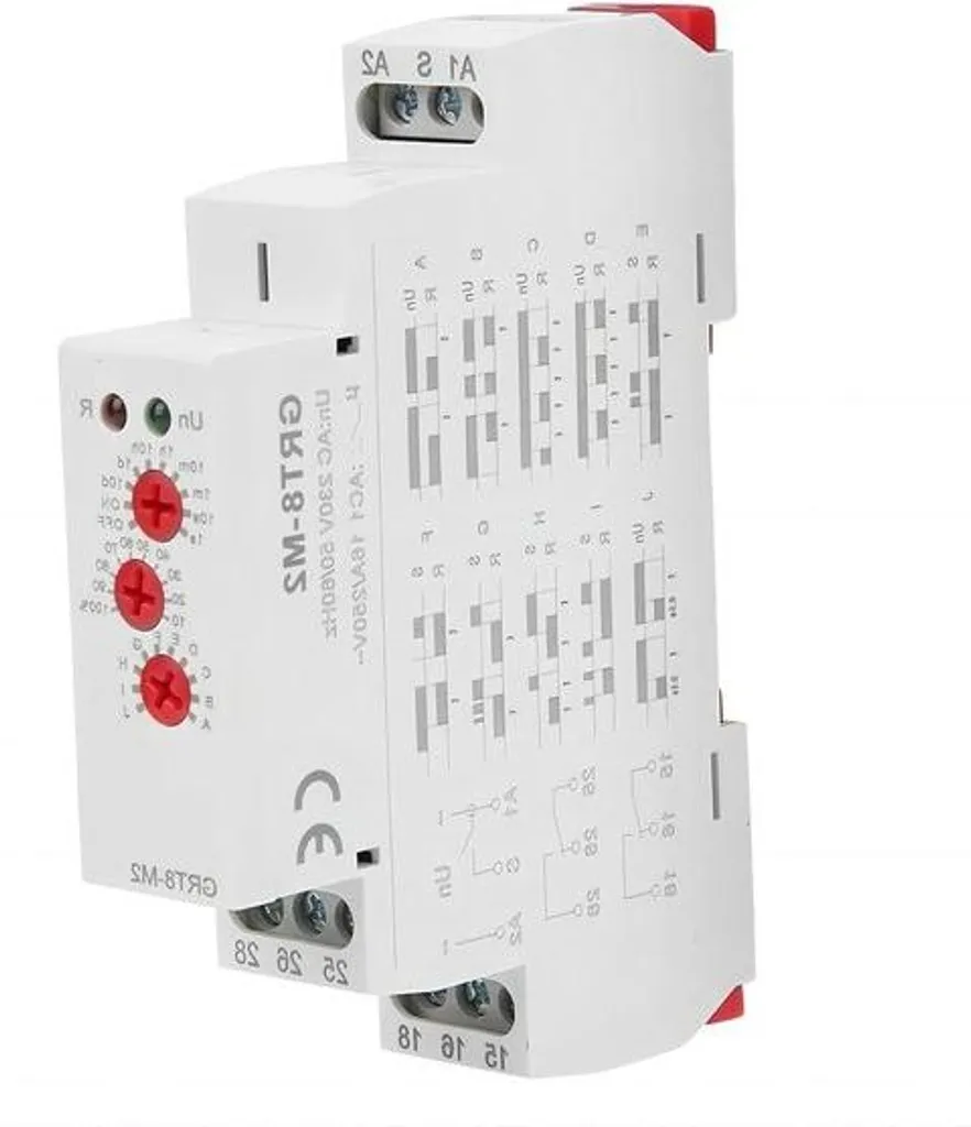 Relais multifonction 220V GRT8-M2 - 10 fonctions de temps pour rail DIN 35mm