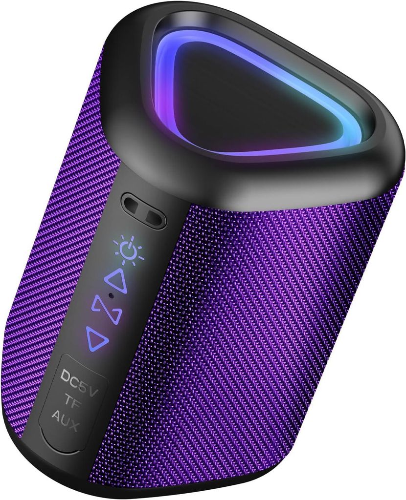mit Licht, Musikbox Tragbarer Box, Bluetooth 5.4, 30 St, Verbesserter Bass, IPX7 Wasserdicht, Outdoor Lautsprecher für Reisen, Sport, Party, Radfa...