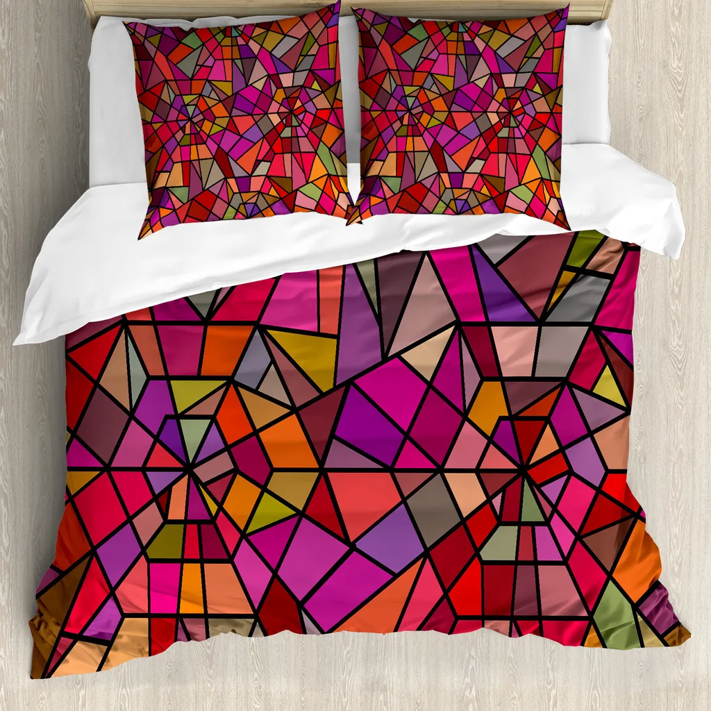 Copripiumino Geometrico ABAKUHAUS 200x200 | Mosaico Vitray Multicolor