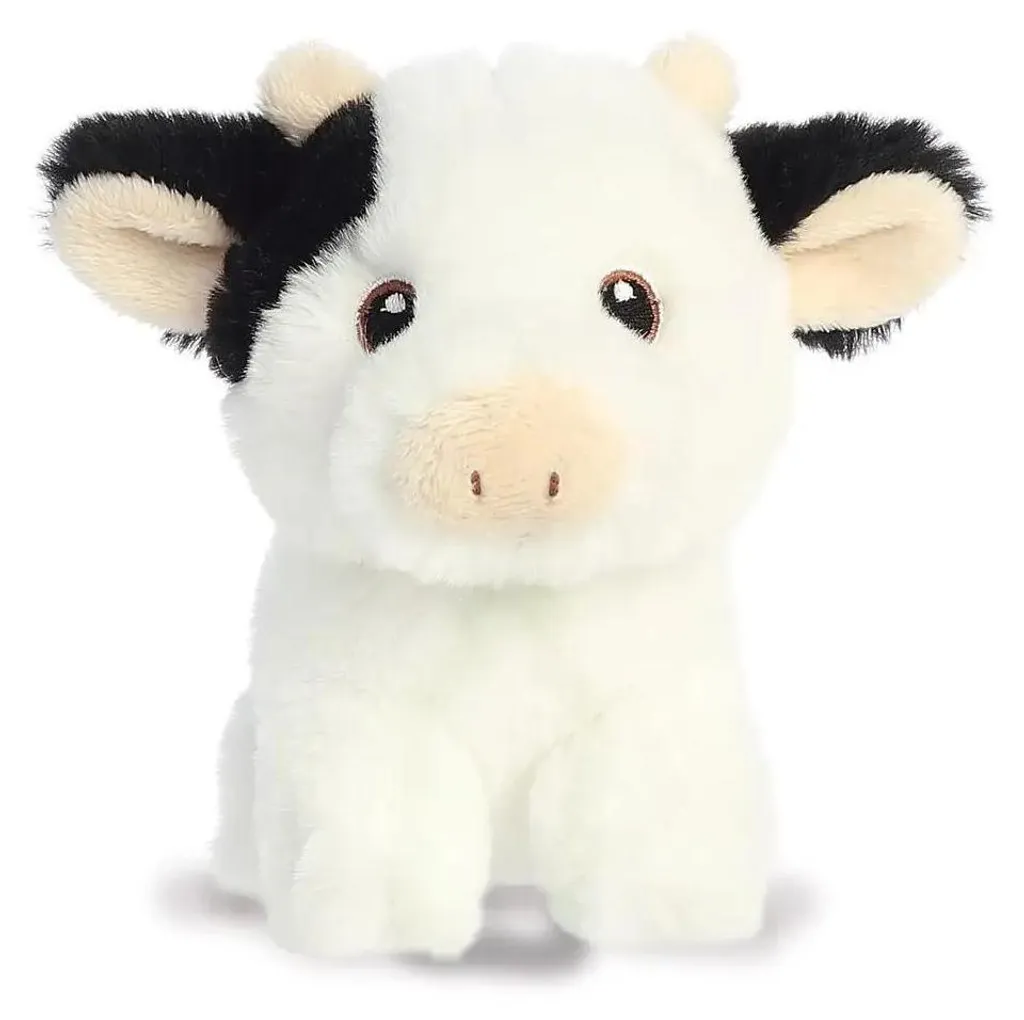 Peluche vache de voyage 13cm Aurora Eco Nation mini doudou pour enfant