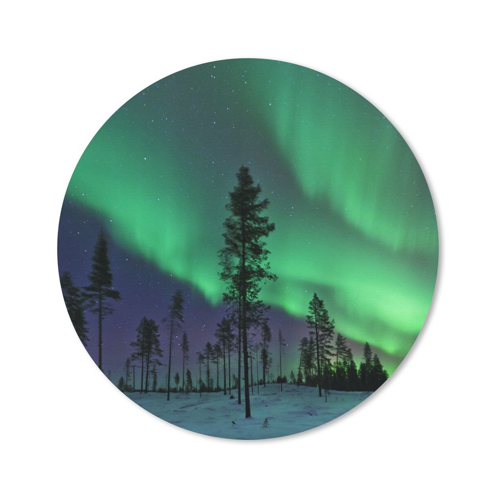 MuchoWow Mauspad Mousepad Nordlichter - Schweden - Boom 30x30 cm - Mousepads - Maus Mat - Pad - Mausunterlage - Tischunterlage - Schreibtischmatten
