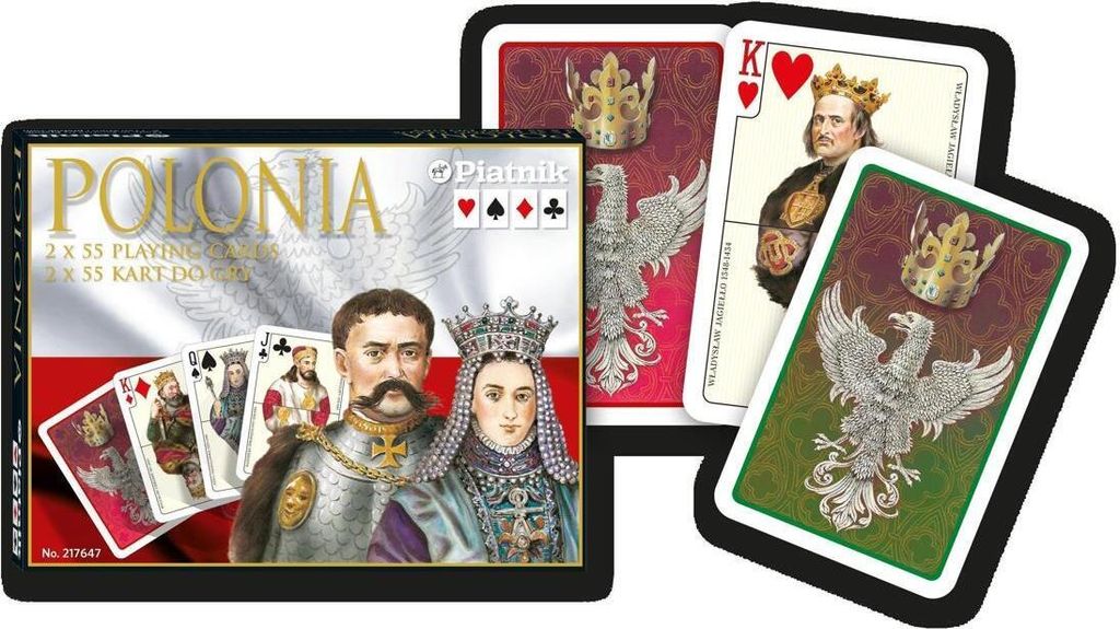 Satz von zwei Kartenpaketen in einer Schachtel, Polonia