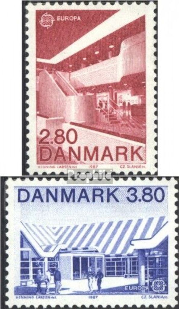 Briefmarken Dänemark 1987 Mi 895-896 (kompl.Ausg.) postfrisch Mod. Architektur