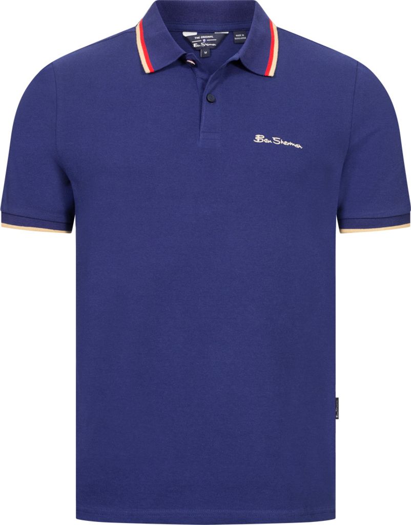S|BEN SHERMAN Twin Tipped Herren Polo-Shirt 0076270-TWILIGHTDENIM