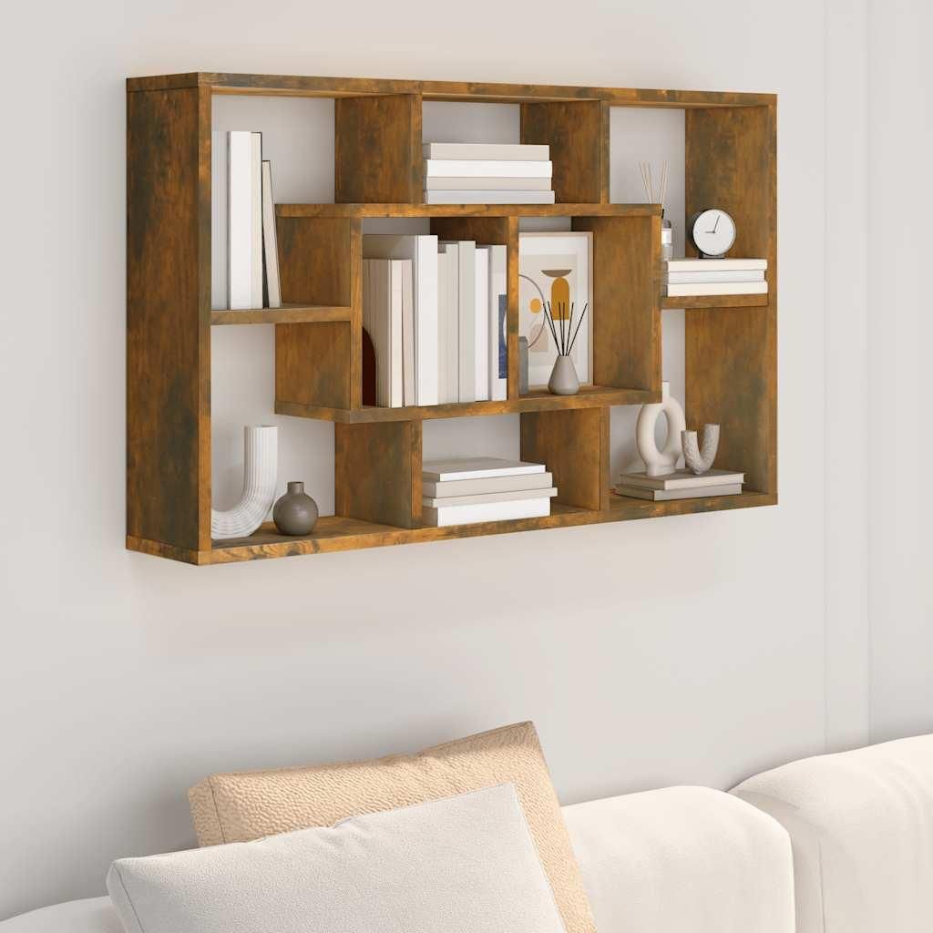 vidaXL Wandregal Räuchereiche 85x16x52,5 cm Holzwerkstoff Produktbild 
