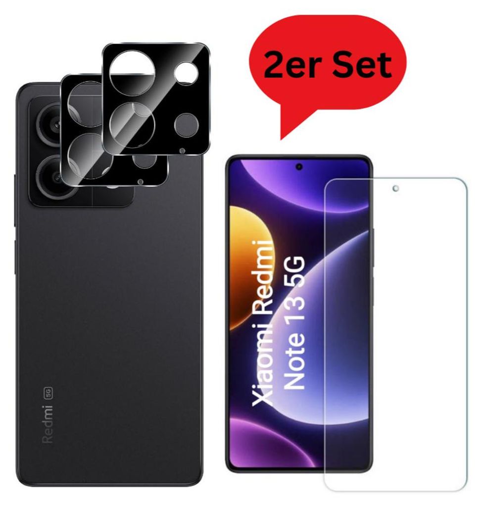 A product image showing a phone case and screen protector set for a Xiaomi Redmi Note 13 5G.