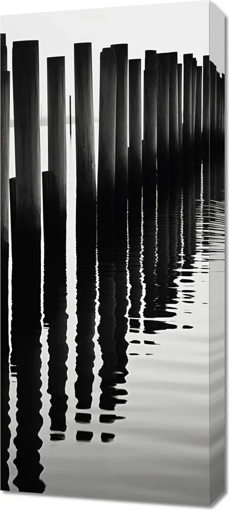 Quadro Zen 40x90 Ritmo acqua e legno - Armonia per la tua Camera