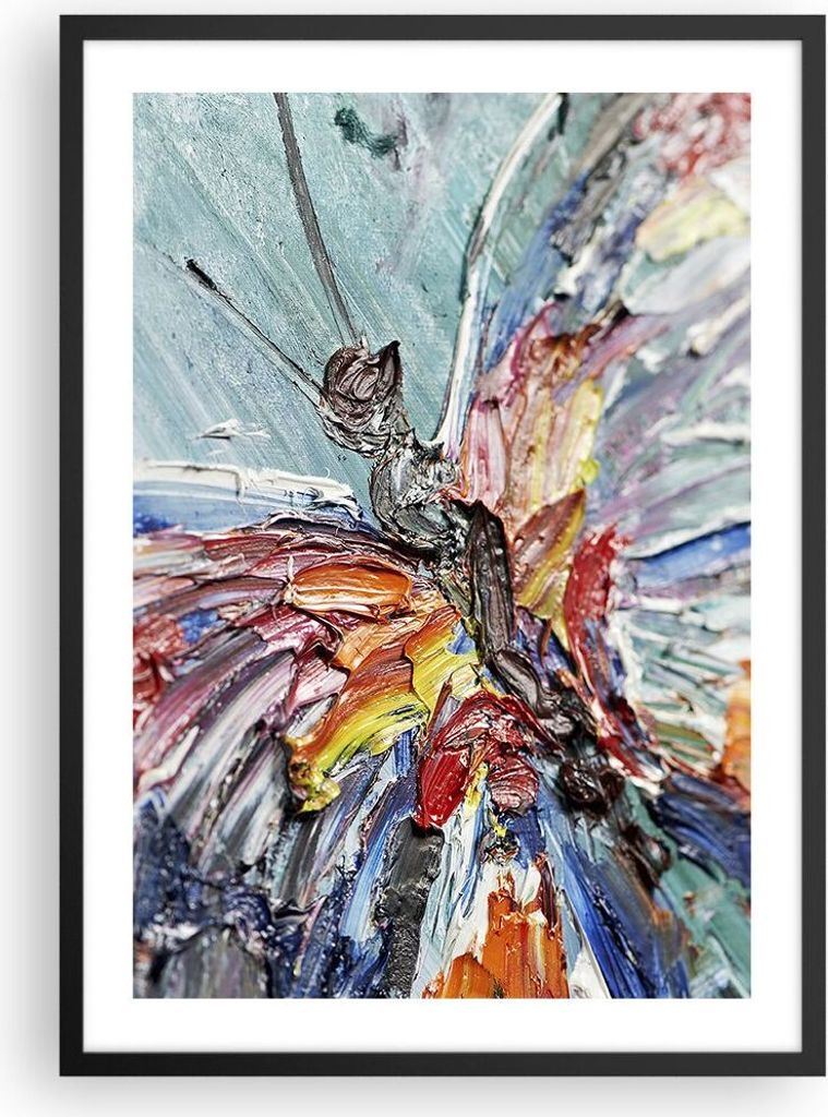 Gerahmtes Poster - Schwarzer Rahmen - Vogel Natur Farbe - 50x70 cm - Wand Bild - Wanddeko - Wandbilder - Kunstposter - Wandposter - Bilderrahmen - ...
