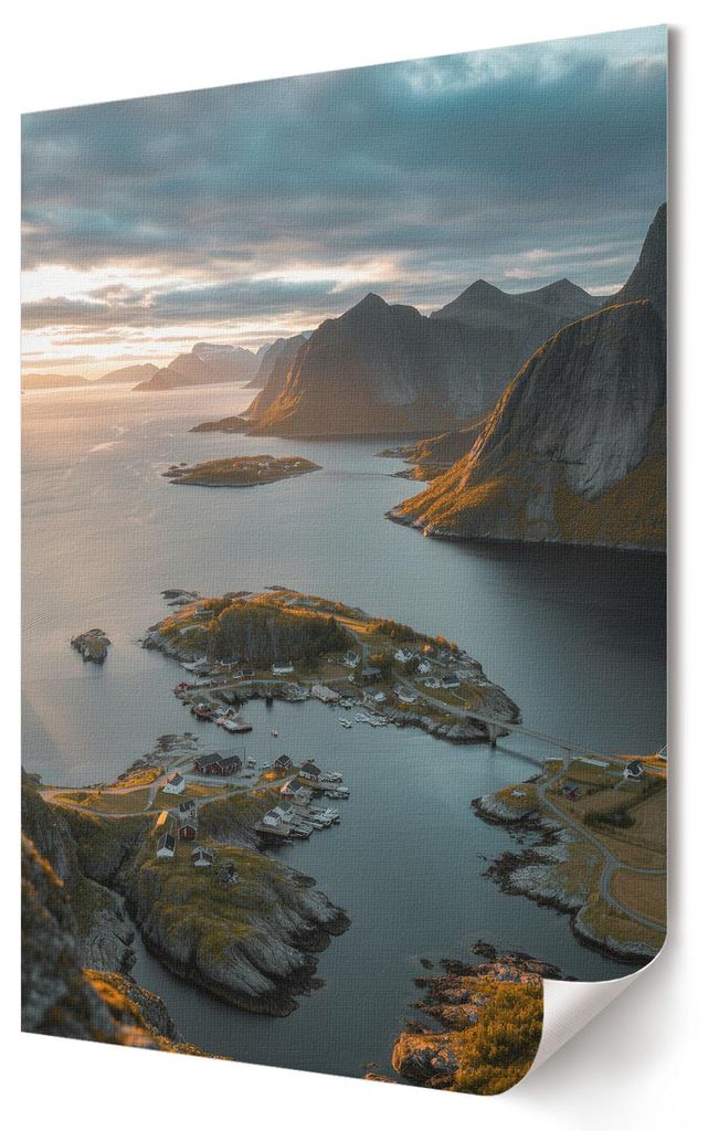 Bergpanorama- Kunstdruck A2 (42x59 cm) - Klassisch, rustikal- Wandbild für Wohnzimmer Schlafzimmer & Flur, Modernes Poster Wanddeko, Ungerahmt