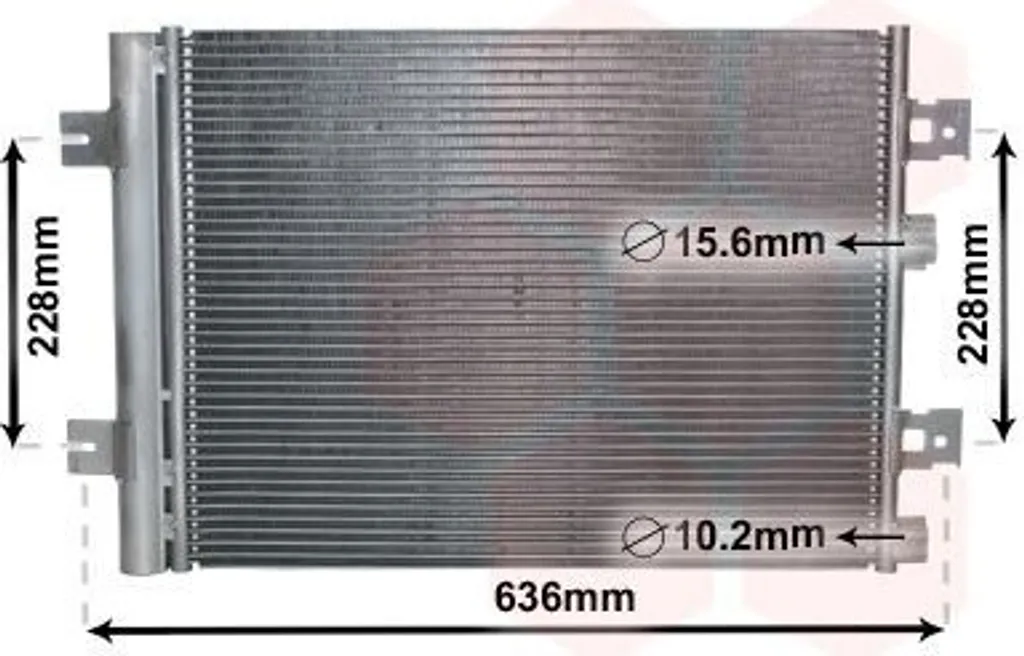 Condenseur Van Wezel 09005374 avec déshydrateur pour Dacia Duster