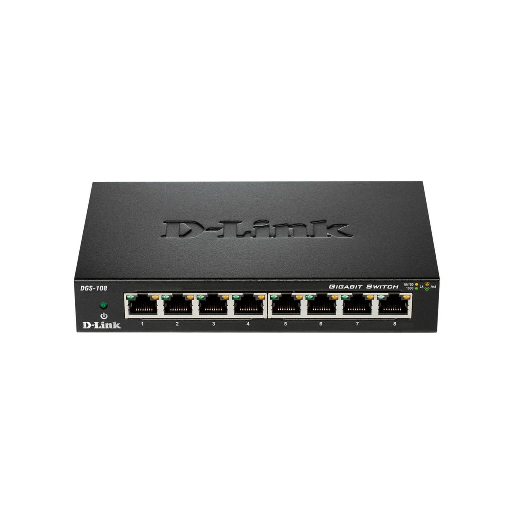 Prepínač D-Link DGS-108, 8 portov 10/100/1000 Obrázok produktu 