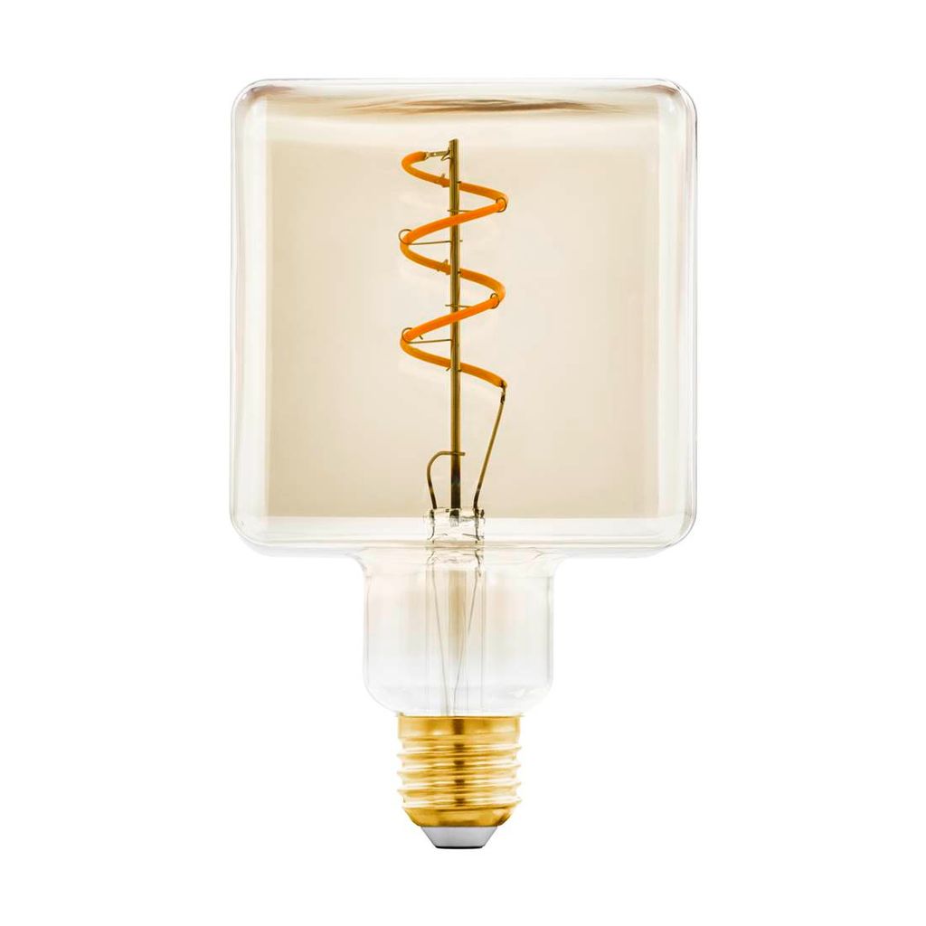 Eglo LED Spiral Filament Würfel 4W = 27W E27 Gold 180lm extra warmweiß 1600K DIMMBAR