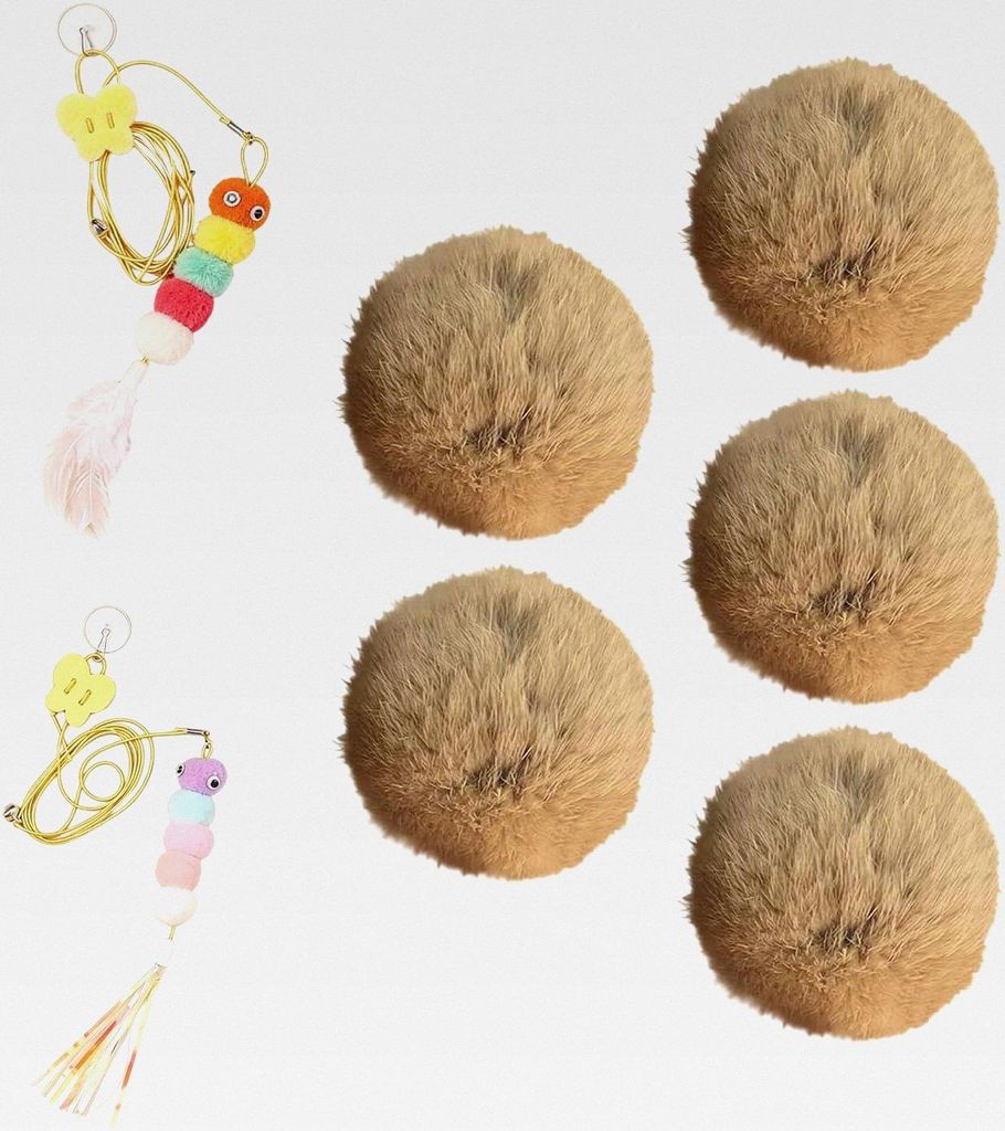 Plüschige Katzenbälle - 5 Stück Anti Langeweile Katzenspielzeug,Flaumig Interaktiver Kätzchen Spielball,Für Kätzchen, Kleintiere, Für Den In...