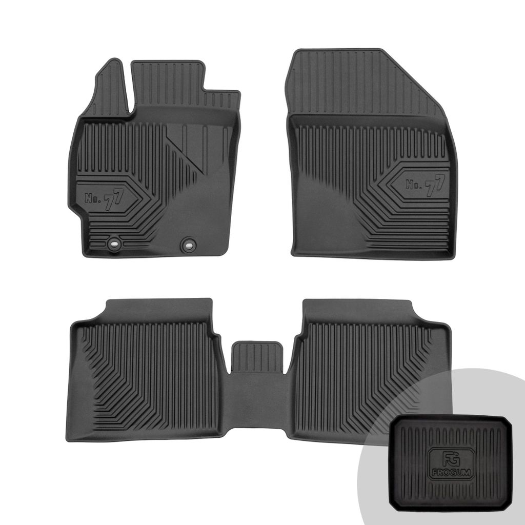 FROGUM No.77 Gummimatten Ganzjahresset von Auto Fußmatten Autofussmatten für Toyota Prius III 2009-2015
