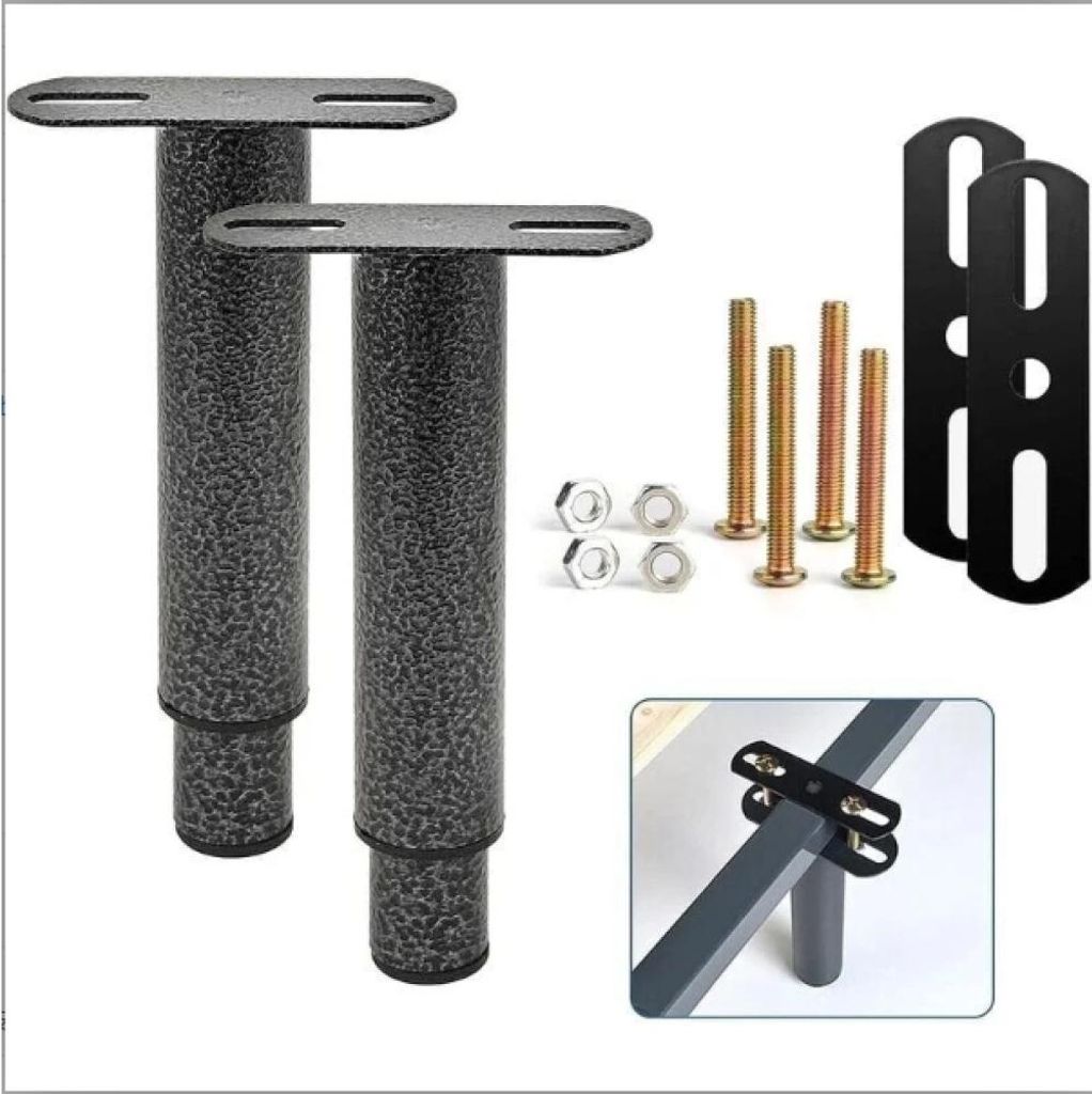 Verstellbare Bettfüße aus Metall 18-33 cm, für Boxspringbetten, Kleiderschränke, Sofas, 2er-Set.