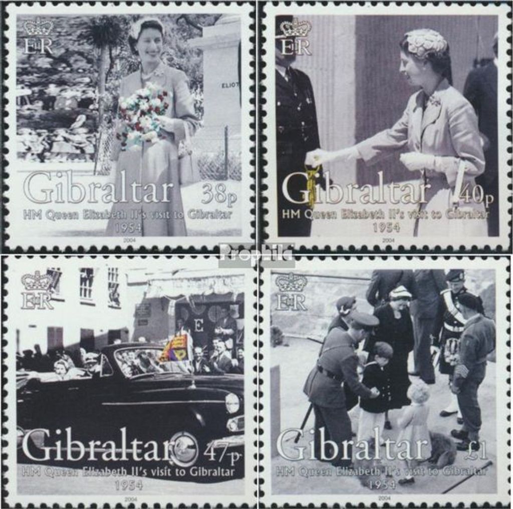 Briefmarken Gibraltar 2004 Mi 1078-1081 postfrisch Königin Elisabeth II