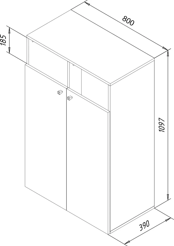 Armoire de buanderie Dreso XL VCM pour tri du linge - Meuble de tri 2-f