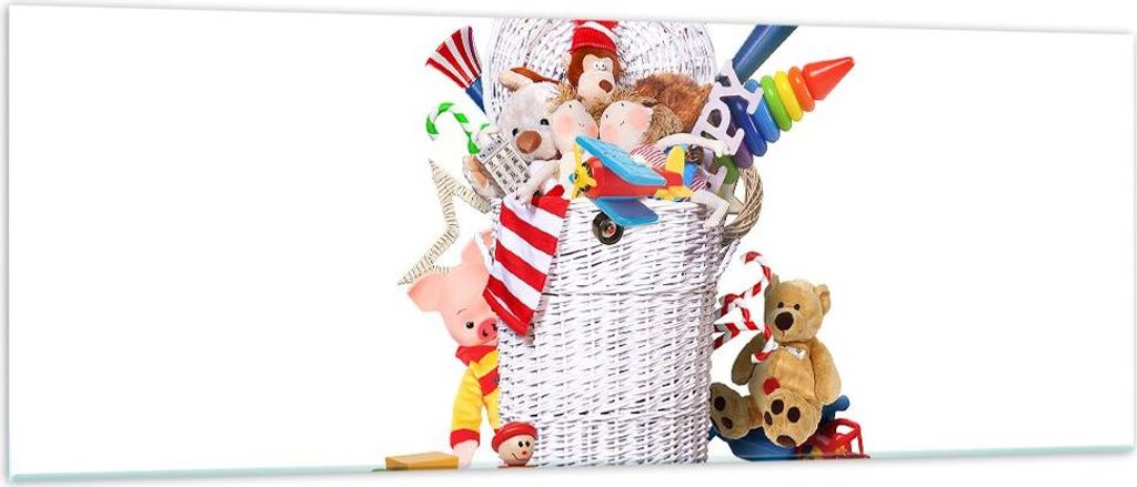 Bilder auf glas - Spielzeug Kinder Spaß Freunde - 140x50cm - Glasbilder - Wandbilder - Kunstdruck - zum Aufhängen bereit - Wanddekoration aus Gla...
