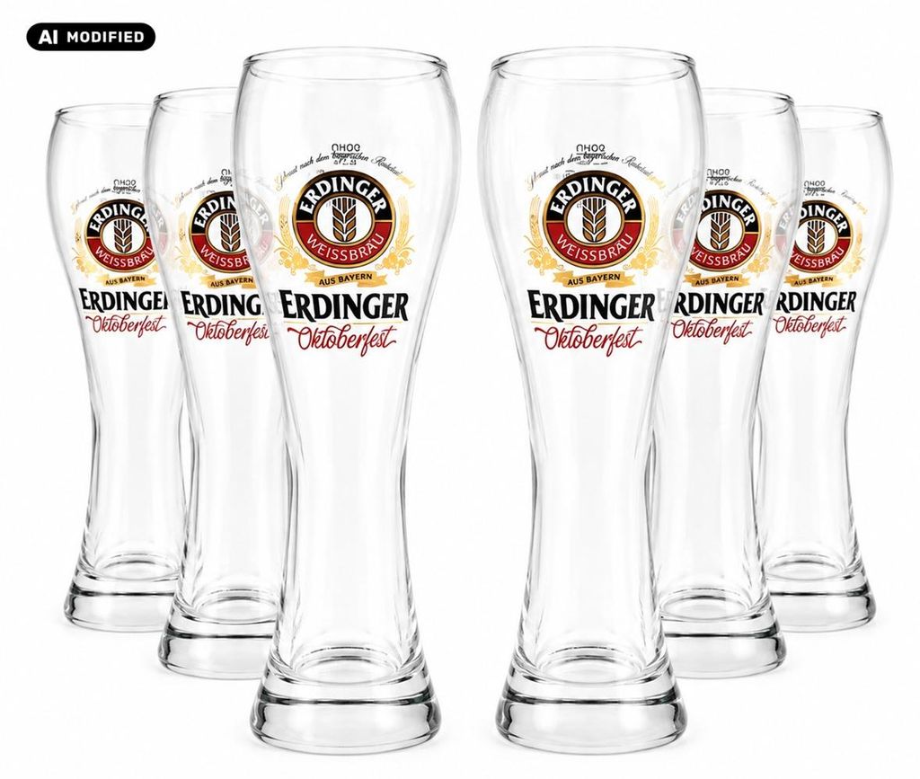 6x Erdinger Weizenbierglas   0,5L Produktbild 