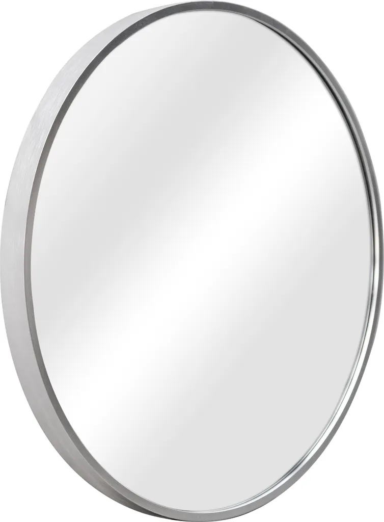 Miroir mural Modugno 50 cm cadre aluminium argenté pour salle de bain