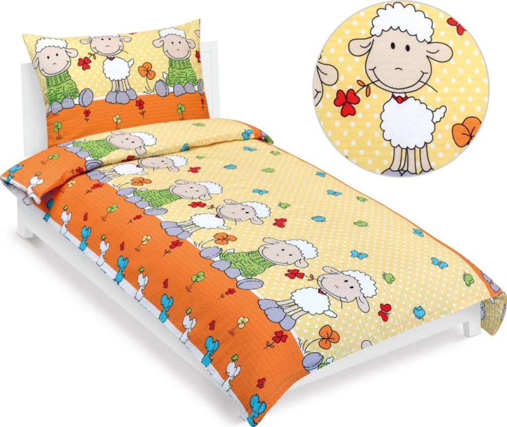 Babybettwäsche Krepp - Orange,gelb - 140x200, 70x90 Produktbild 