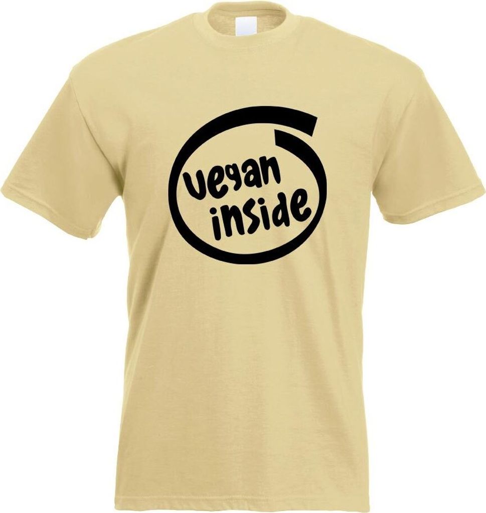 Kiwistar - T-Shirt - Khaki - vegan Inside Motiv Bedruckt Funshirt Design Print - mit Motiv Bedruckt - Funshirt Design - Sport - Freizeit - Herren - L